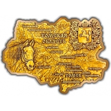 Магнит из бересты вырезной Томская область карта золото