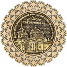 Магнит из бересты Екатеринбург Ново-Тихвинский женский монастырь круг Снежинка серебро