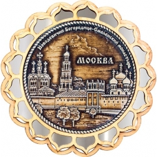 Магнит из бересты Москва Новодевичий монастырь круг 
