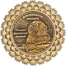 Магнит из бересты Новосибирский зоопарк Тамарин золотистый львиный круг Снежинка золото