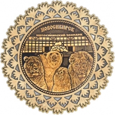 Магнит из бересты Новосибирск Зоопарк круг Снежинка серебро