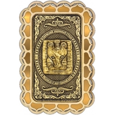 Магнит из бересты Пермский звериный стиль прямоуг купола золото