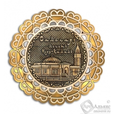 Магнит из бересты Салехард-Мечеть Нурд-Камал кружево 3-х слойная 
